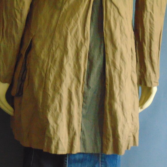 Cabi 840 Treasure Hunter Steampunk Khaki Gold Metal Jacket Coat M - Picture 11 of 15